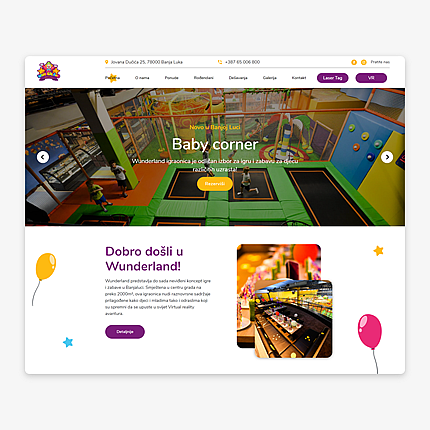 Website for children playrooms Wunderland